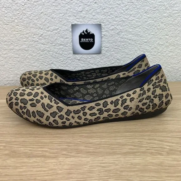 Rothys The Flat Leopard Print Round Toe Slip On Women's Size 9.5 - Picture 2 of 12